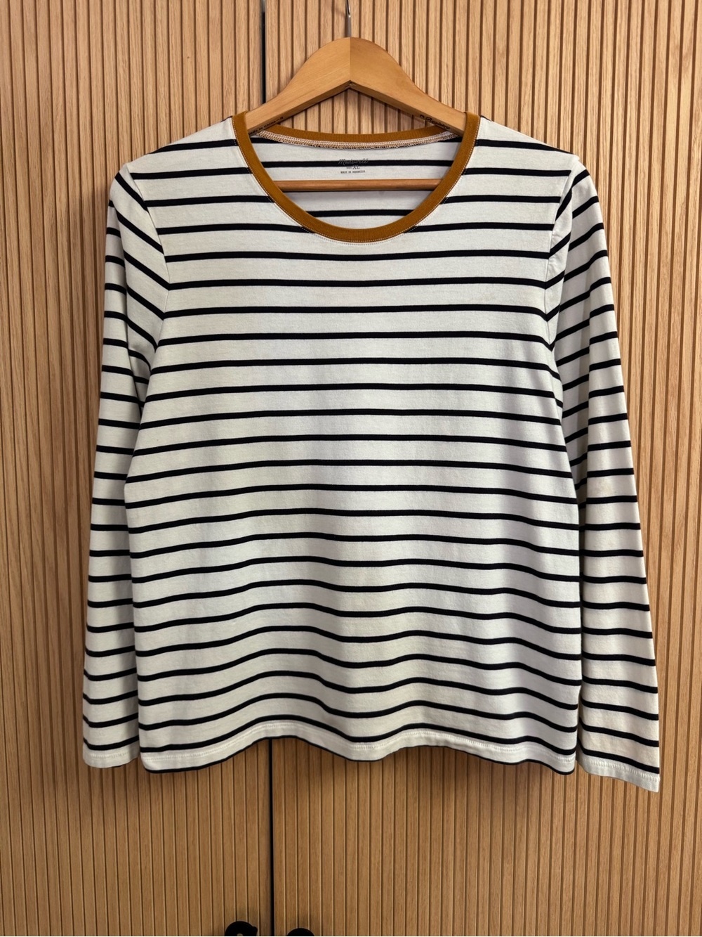 Madewell Crewneck Long-Sleeve Tee in Stripe XL